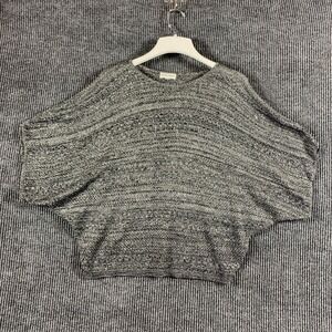 Studio Works Sweater Womens XL Gray Metallic Knit Pullover Stretch Loose Acrylic